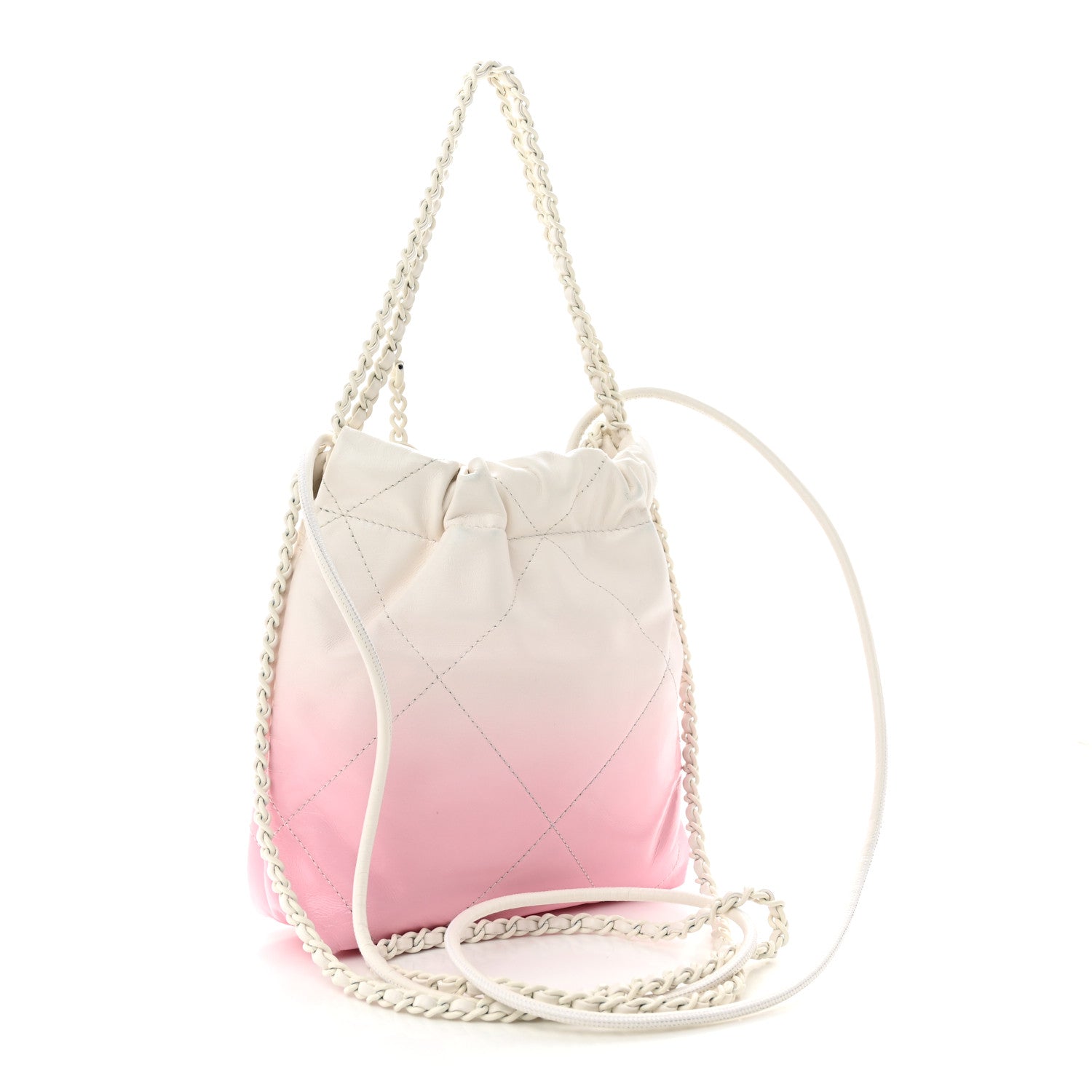 Chanel Patent Gradient Calfskin Quilted Mini Chanel 22 White Light Pink 3 of 11