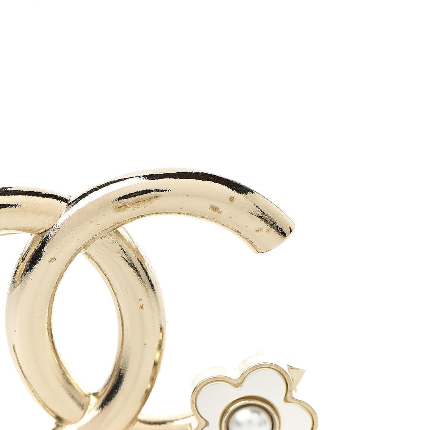 Metal CC Camellia Brooch Light Gold
