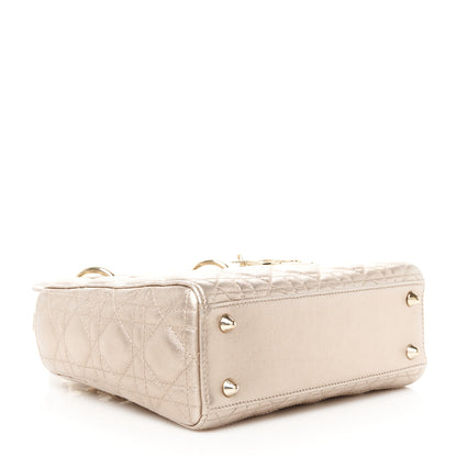 Christian Dior Metallic Lambskin Cannage Small My ABCDior Lady Dior Gold 4 of 10