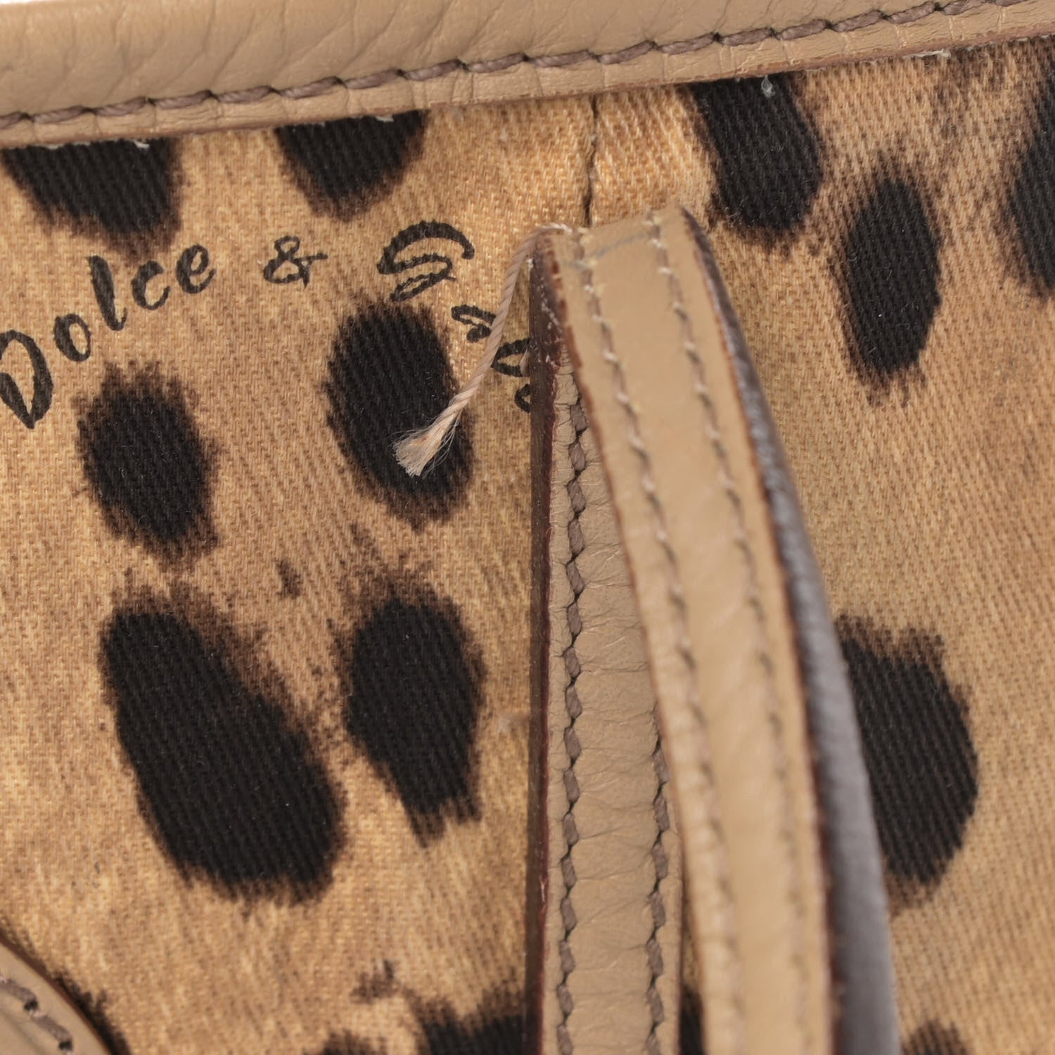 Dolce & Gabbana Canvas Leopard Print Calfskin Animalier Tote Beige 16 of 17