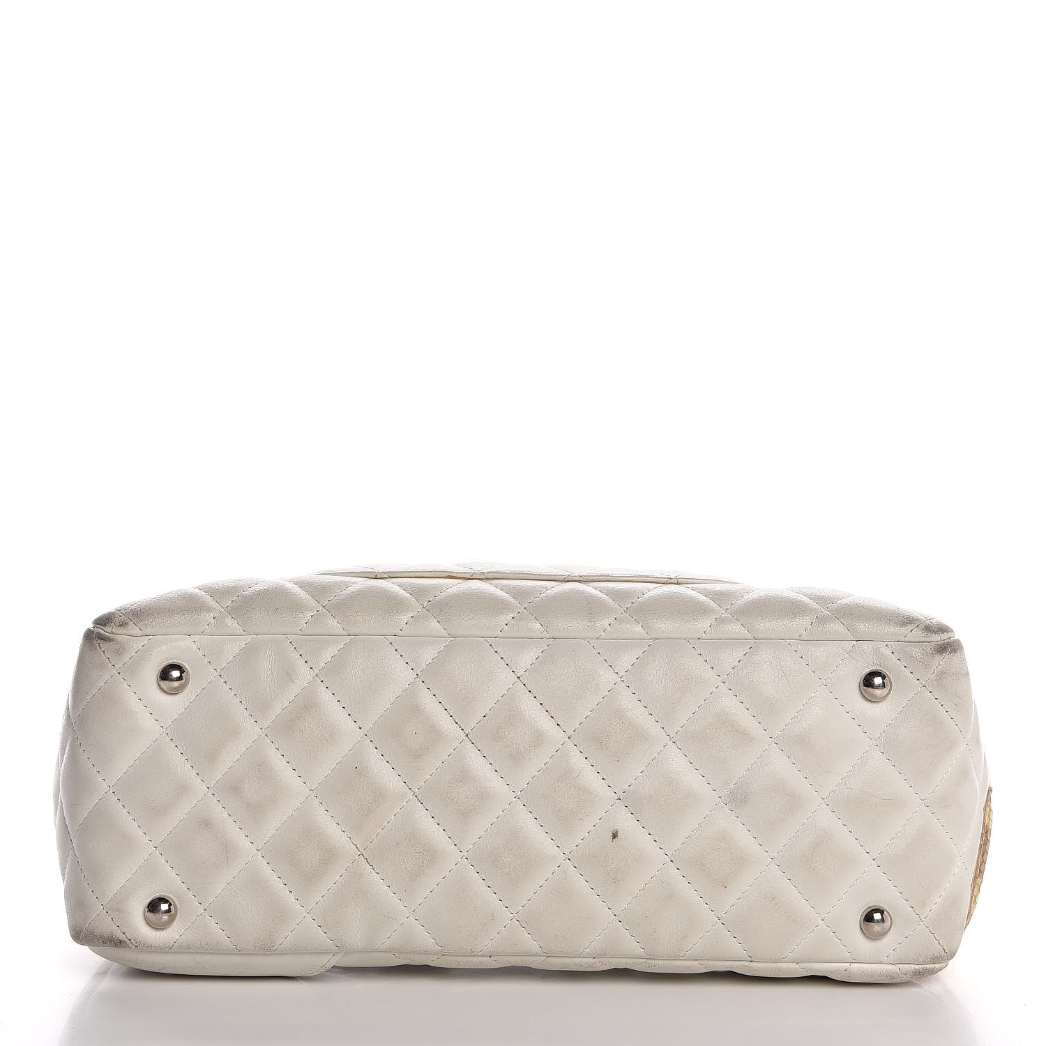 Chanel Calfskin Python Quilted Large Cambon Bowler White 8 of 26