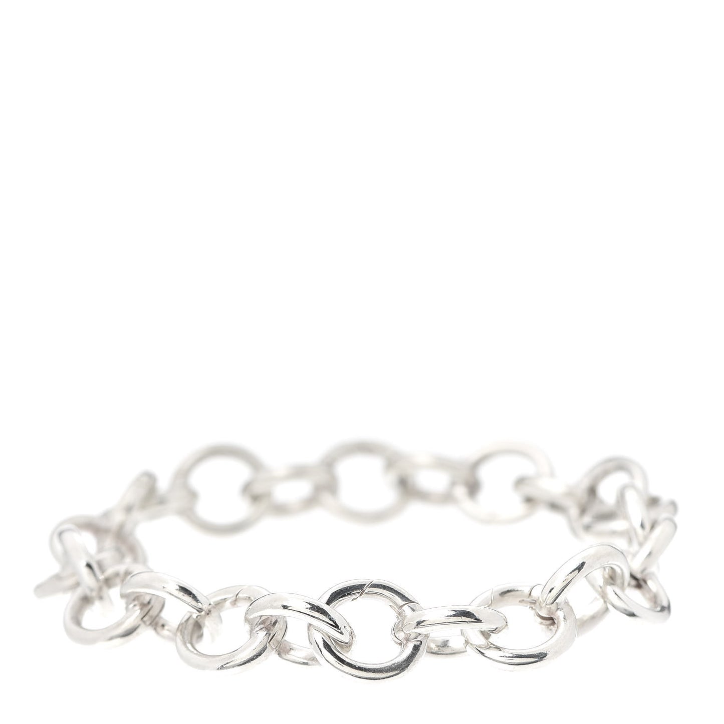 Sterling Silver Oval Clasping Link Bracelet