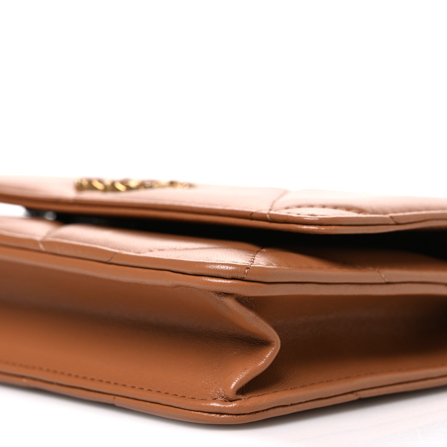 Chanel Lambskin Quilted Chanel 19 Wallet On Chain WOC Brown