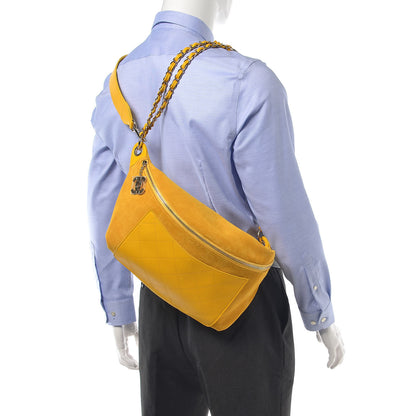 Chanel X PHARRELL WILLIAMS Suede Lambskin Oversized Waist Belt Bag Jaune Yellow 3 of 15