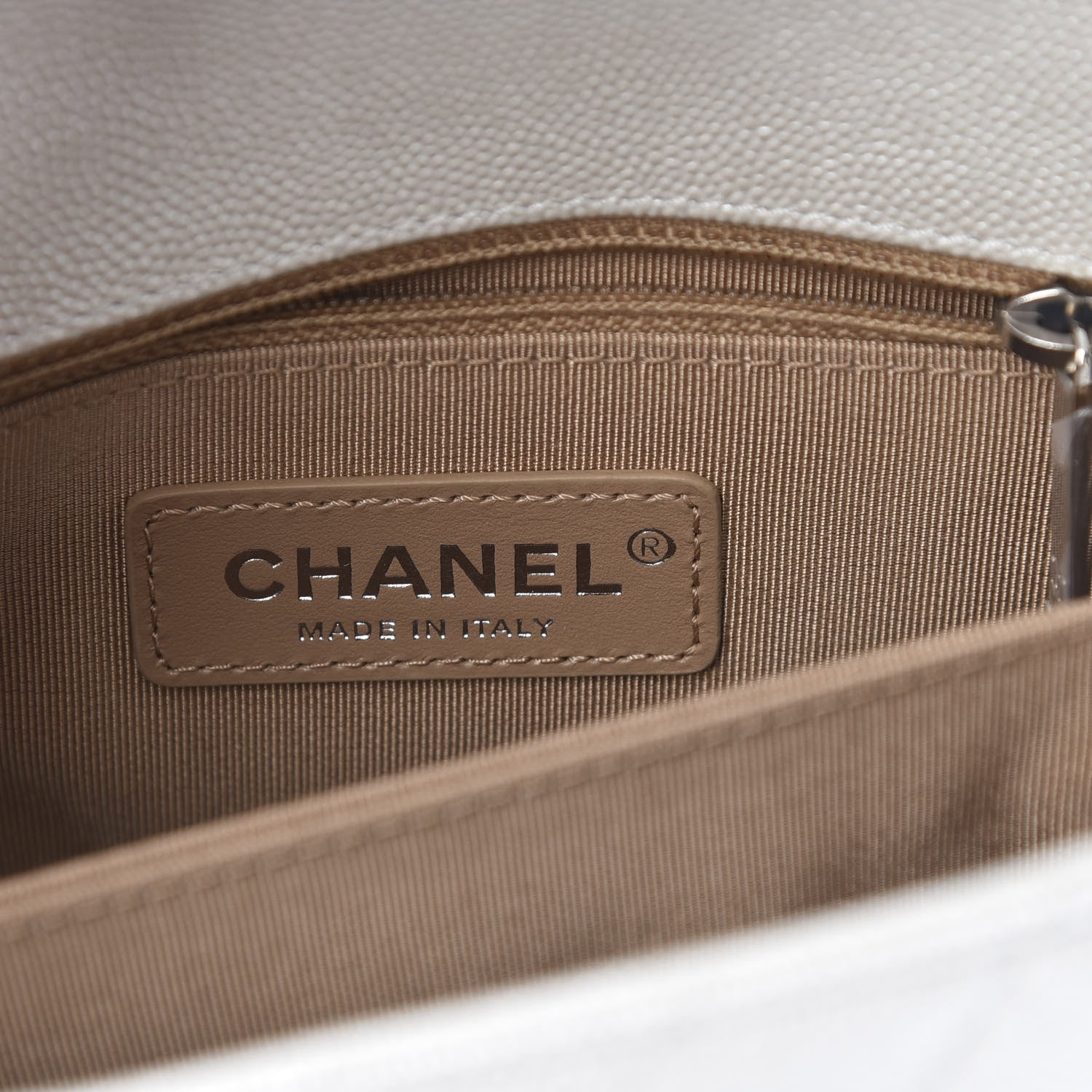 Chanel Iridescent Caviar Chevron Quilted Mini Coco Handle Flap White 6 of 11
