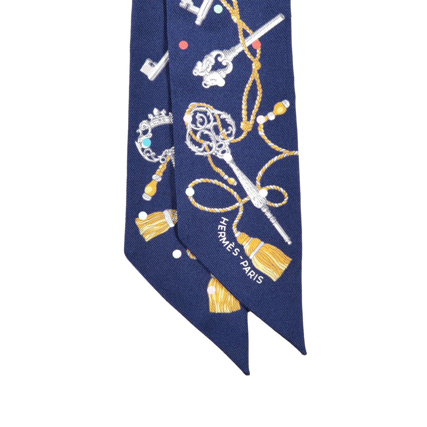 Silk Les Cles A Pois Twilly Marine Gris Argent