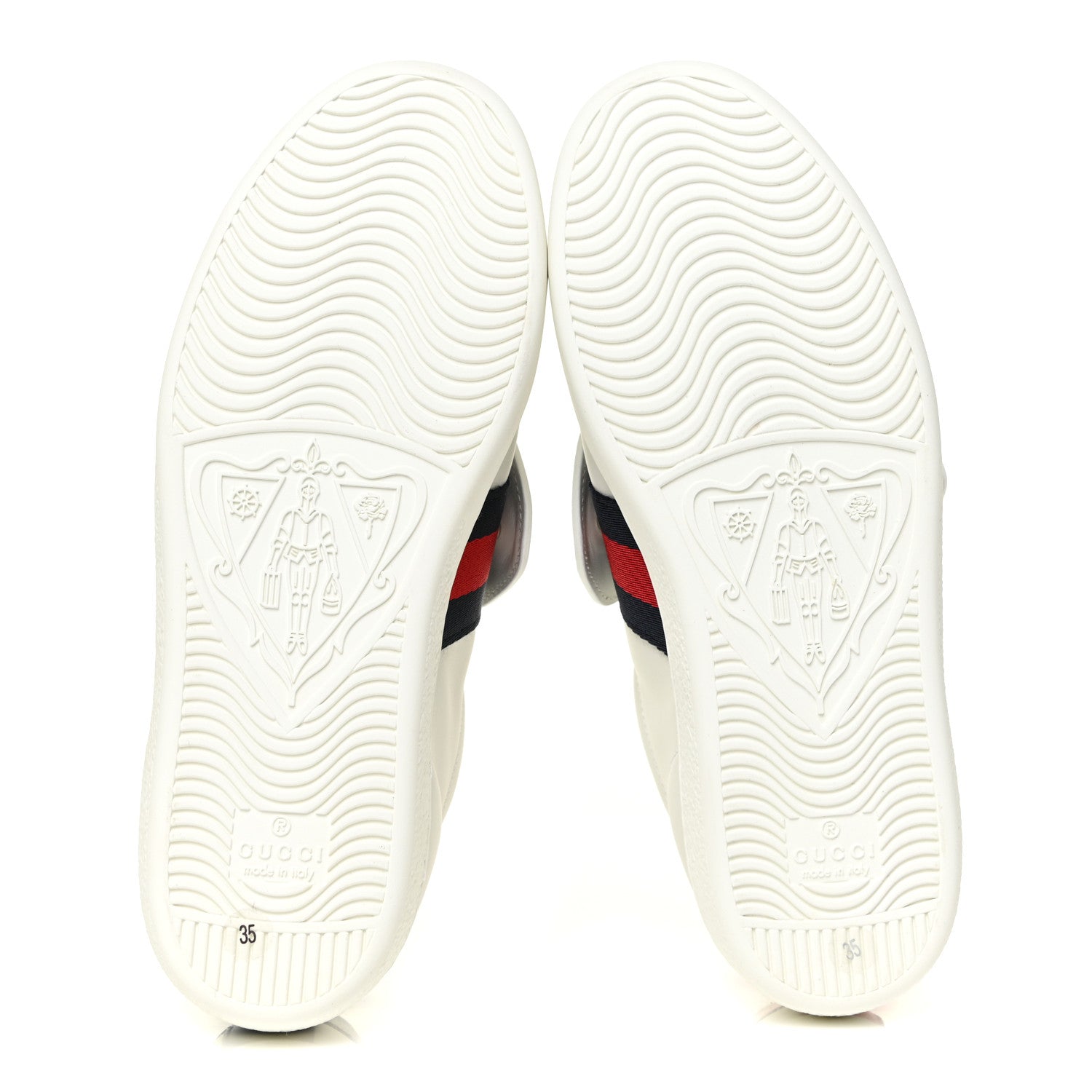 Gucci Calfskin Ayers Web Crystal LOVED Womens New Ace Sneakers 35 White 6 of 13