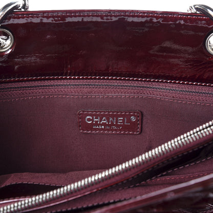 Chanel Patent Quilted Grand Shopping Tote GST Dark Bordeaux 6 of 11
