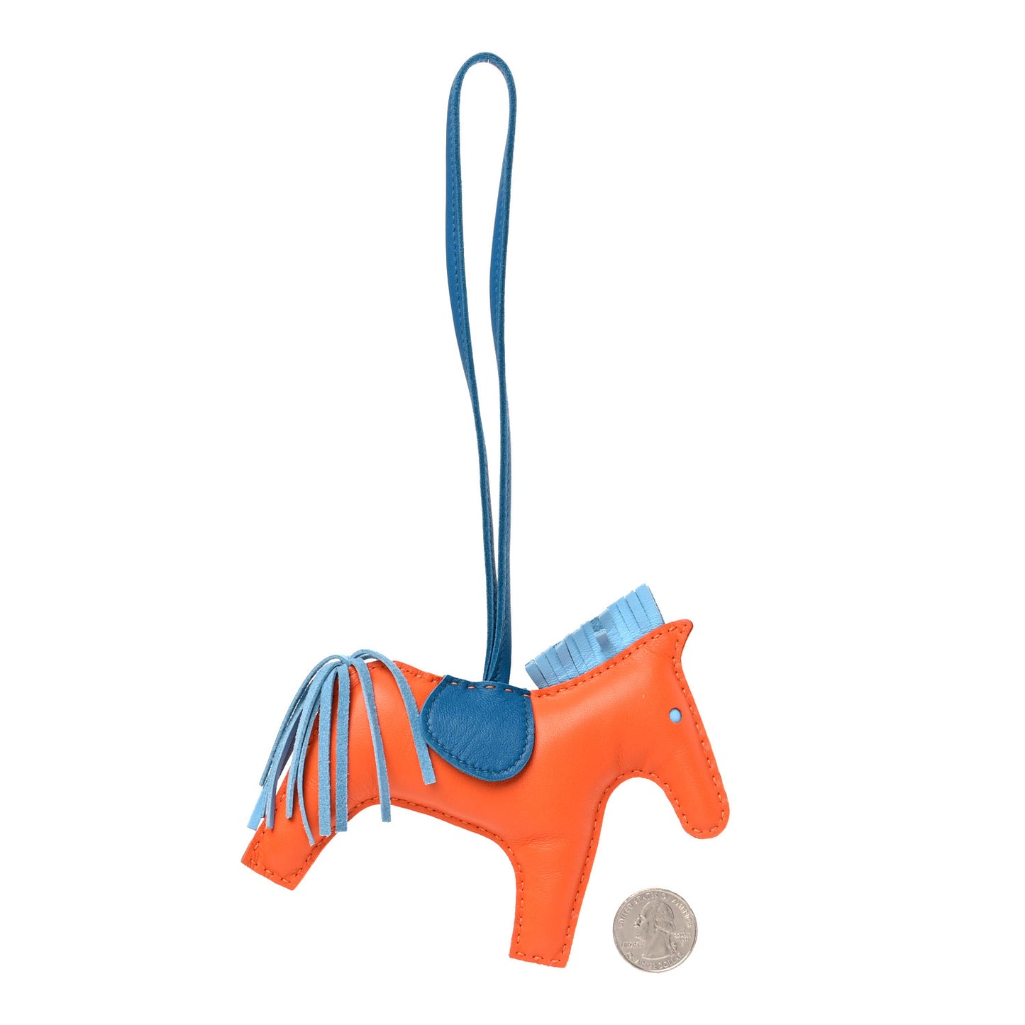 Milo Lambskin Grigri Rodeo Horse Bag Charm GM Feu Celeste Bleu Izmir