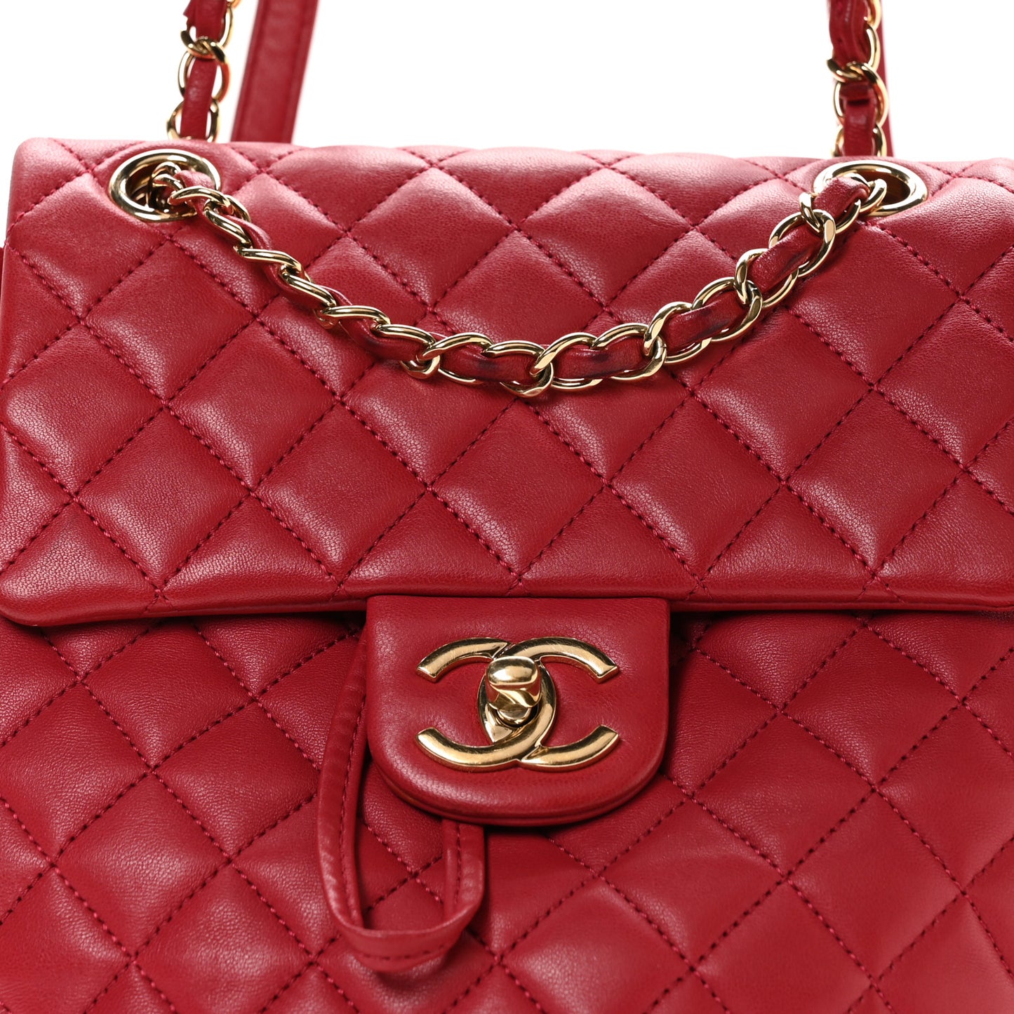 Lambskin Quilted Small Urban Spirit Backpack Dark Pink