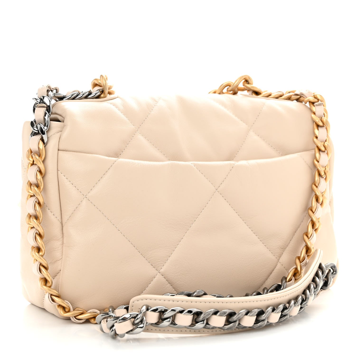 Chanel Goatskin Quilted Medium Chanel 19 Flap Beige 3 of 10