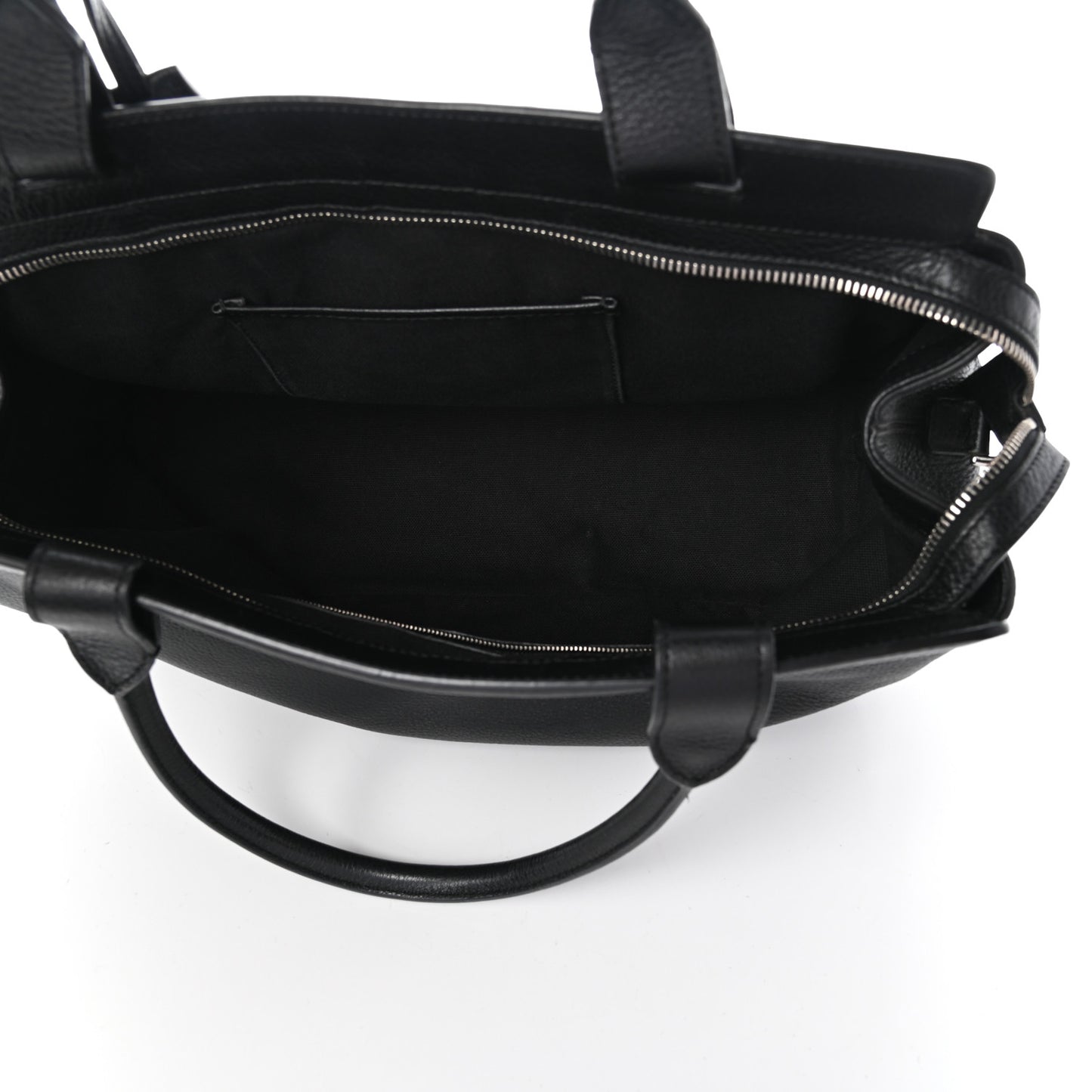 Soft Grain Calfskin Satchel Black