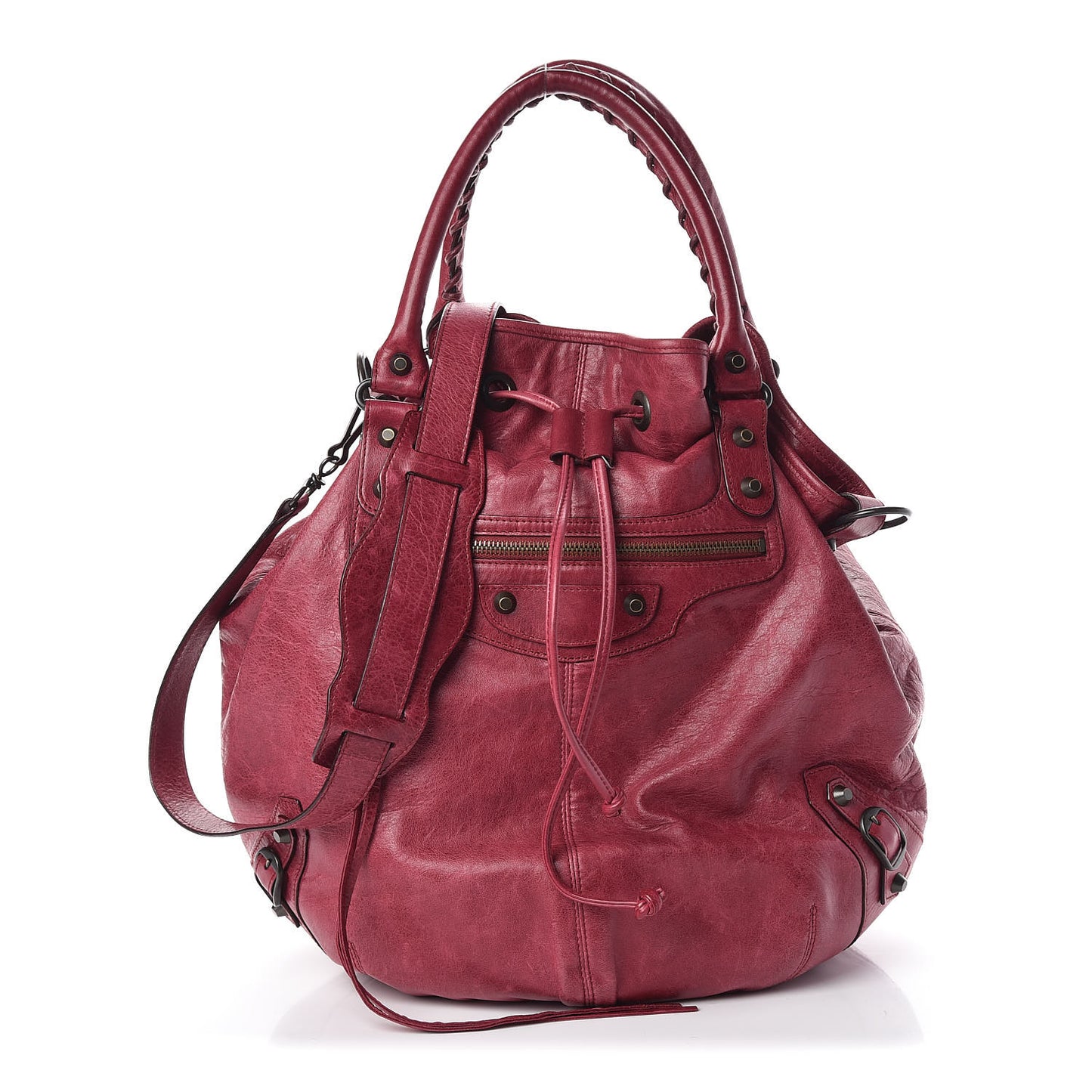 Agneau Classic Hardware Pompon Pourpre