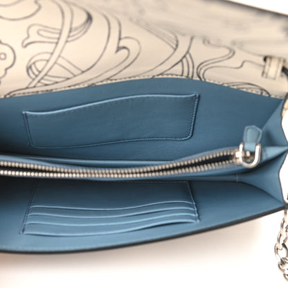 Prada X JAMES JEAN Glace Calfskin Rabbit Print Wallet On Chain Opaline 5 of 10