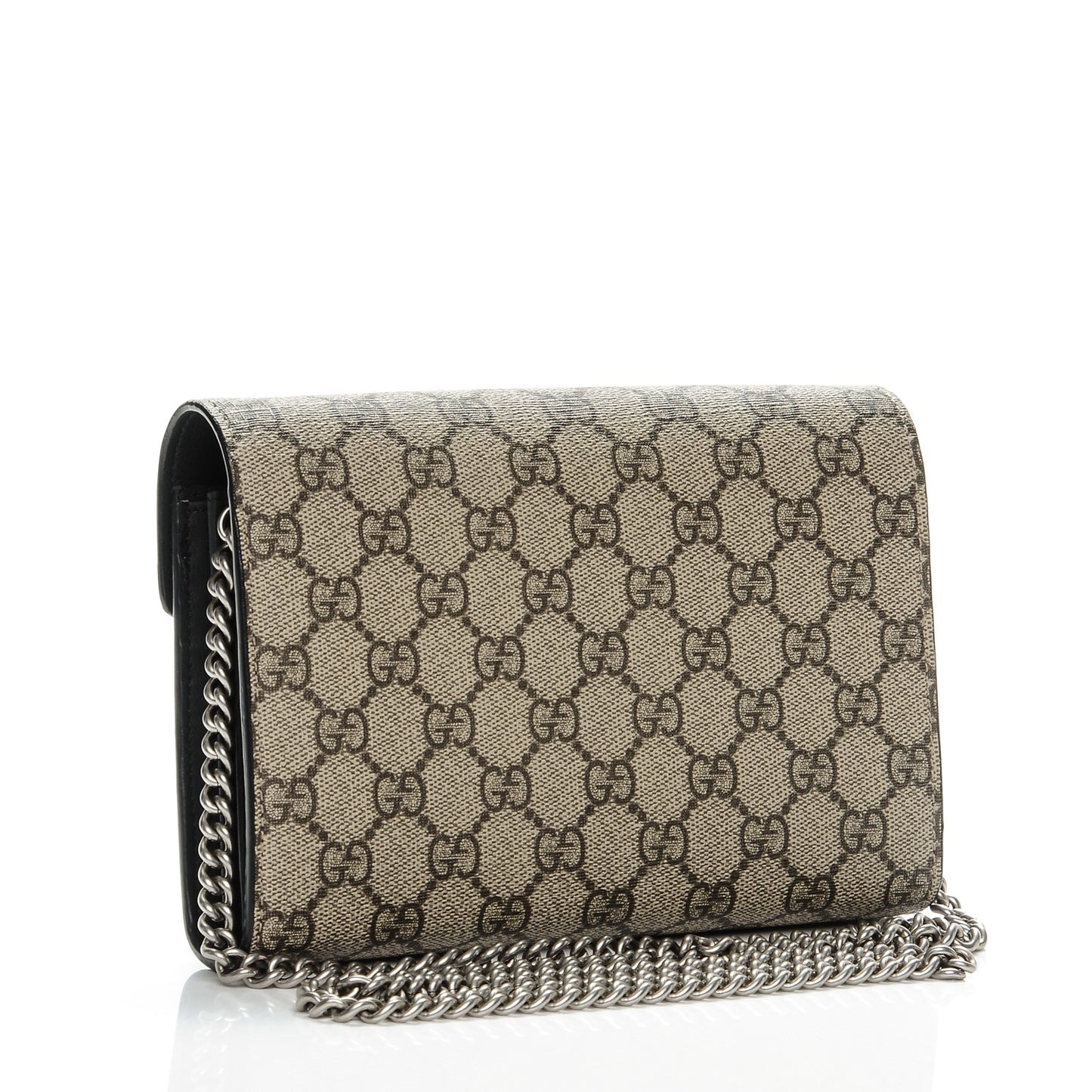 GG Supreme Monogram Mini Dionysus Chain Wallet Beige Black