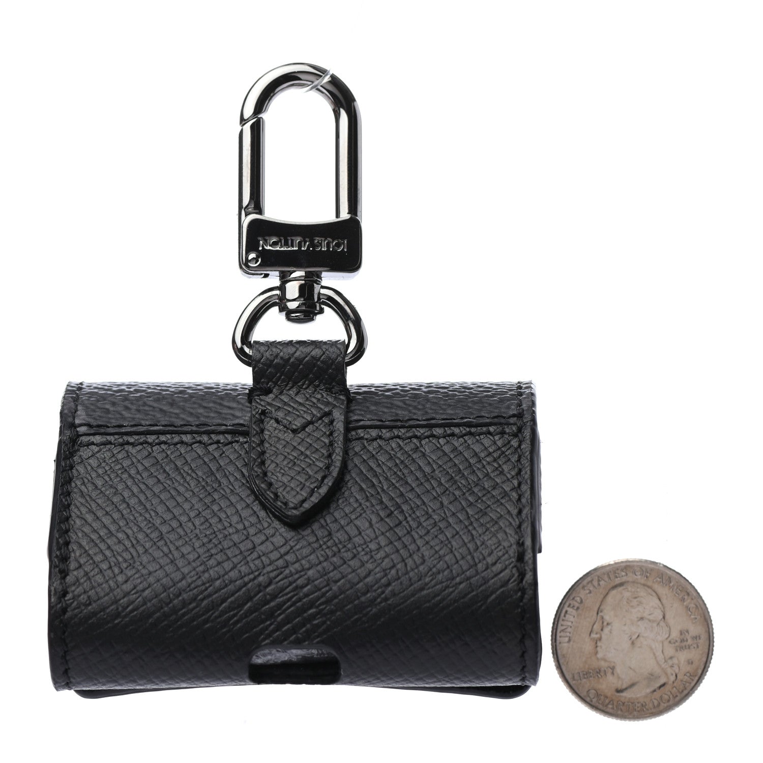 Louis Vuitton Monogram Eclipse Taiga Earphones Pouch Bag Charm 2 of 5