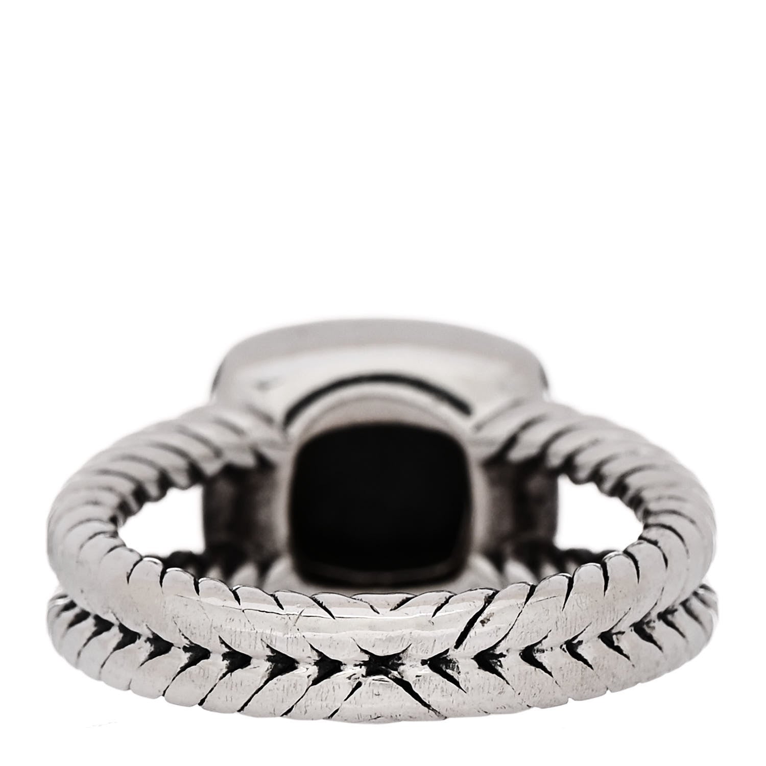 David Yurman Sterling Silver Diamond Black Orchid 7mm Petite Albion Ring 49 5 4 of 5