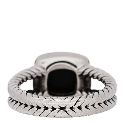 David Yurman Sterling Silver Diamond Black Orchid 7mm Petite Albion Ring 49 5 4 of 5