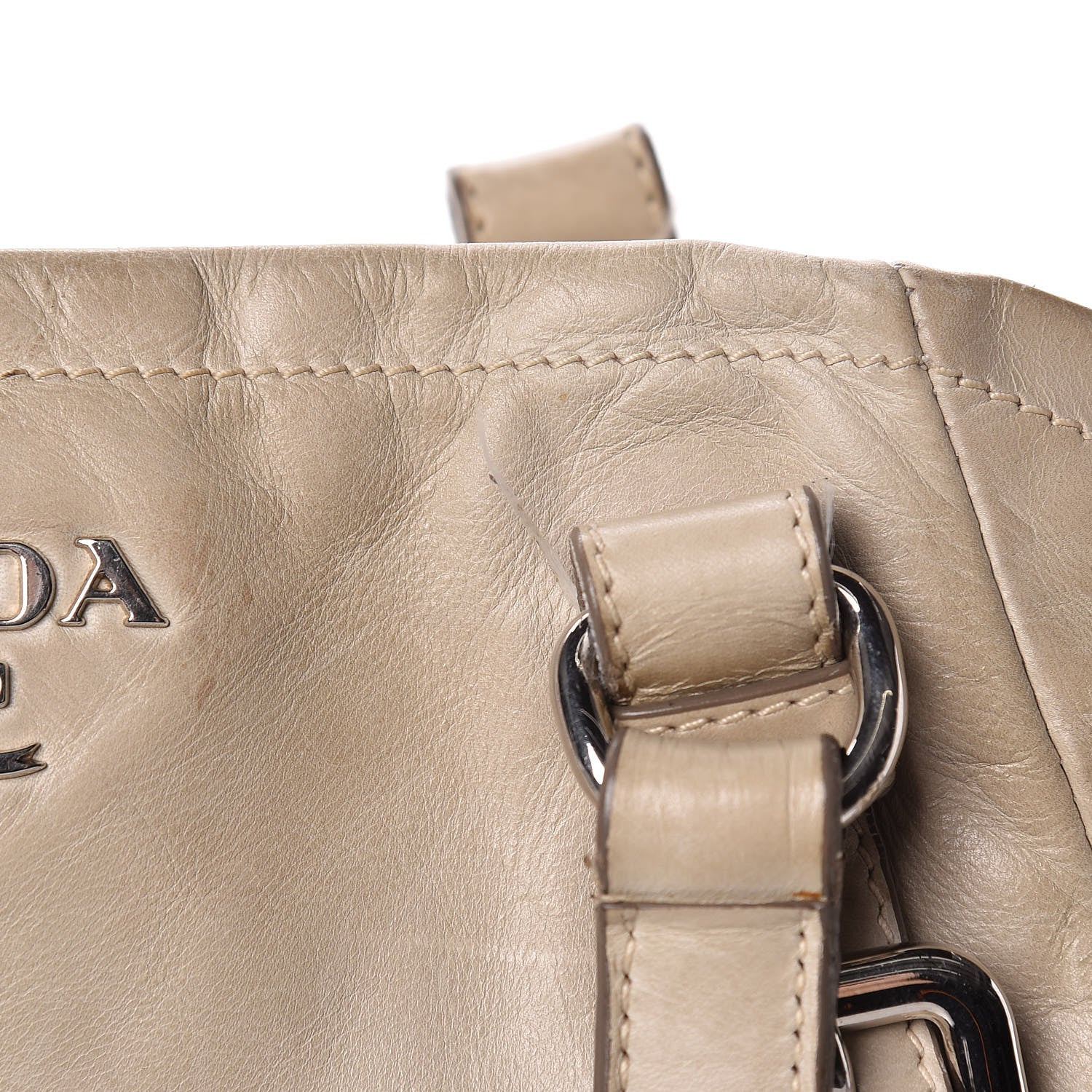 Prada Vitello Shine Tote Ivory 21 of 28