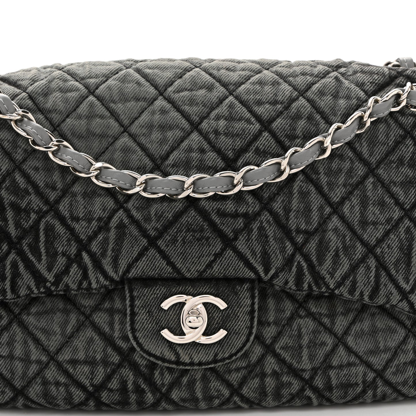 Denim Quilted Denimpression Flap Grey Black
