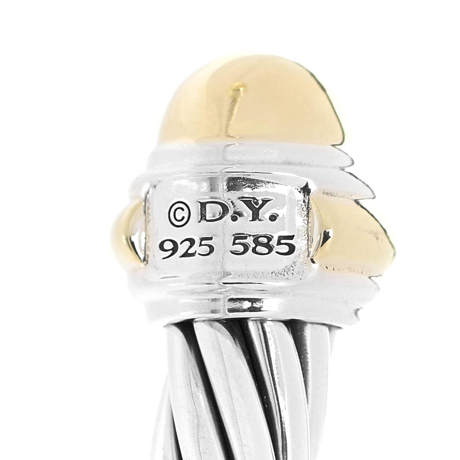 David Yurman Sterling Silver 14K Yellow Gold 7mm Cable Classics Bracelet 4 of 4