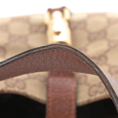 Gucci Monogram Mini Piston Lock Jackie O Hobo Brown 13 of 14