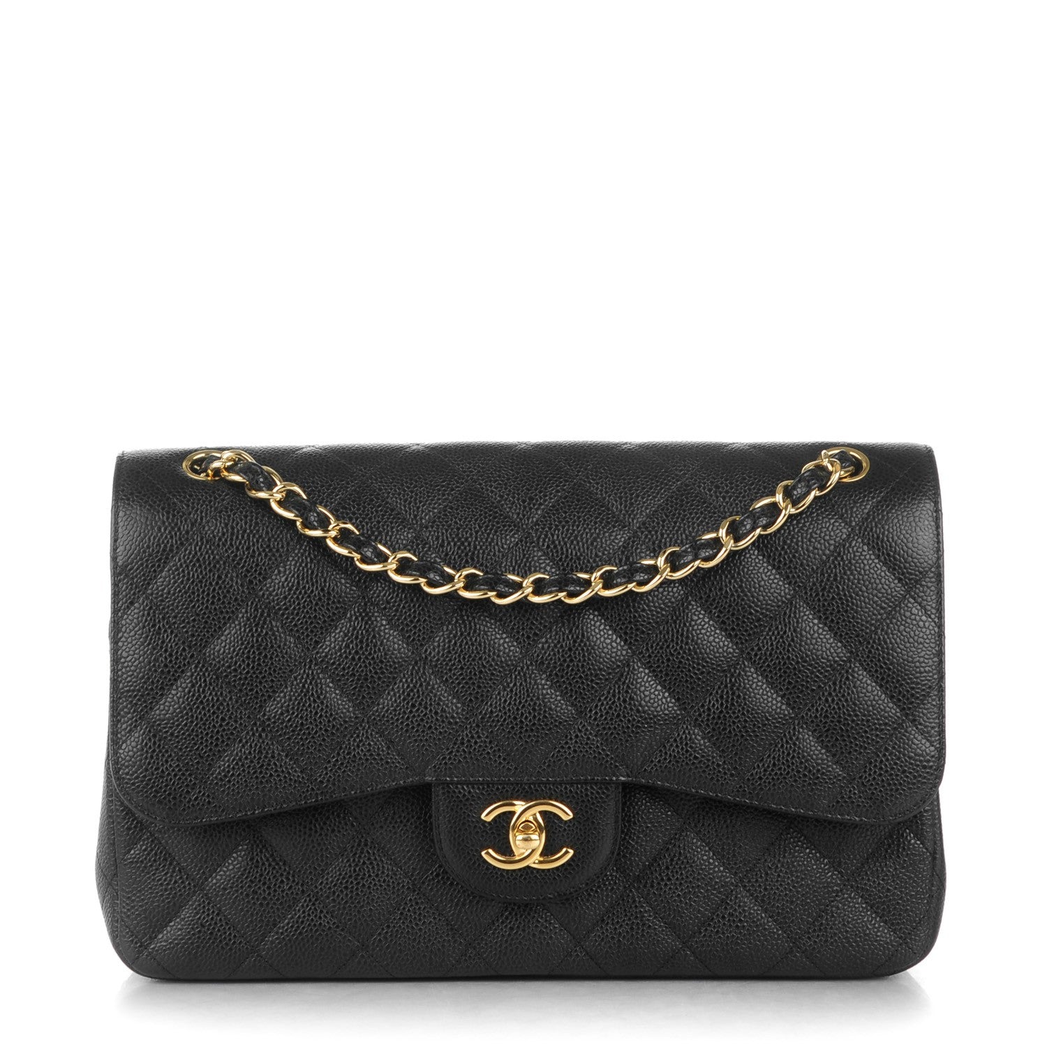 Chanel Caviar Quilted Jumbo Double Flap Black 1 of 8