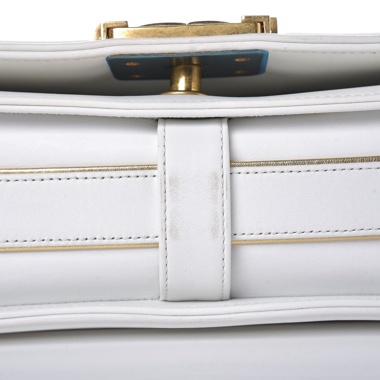 Sheepskin Braided Medium Boy Reverso Flap White