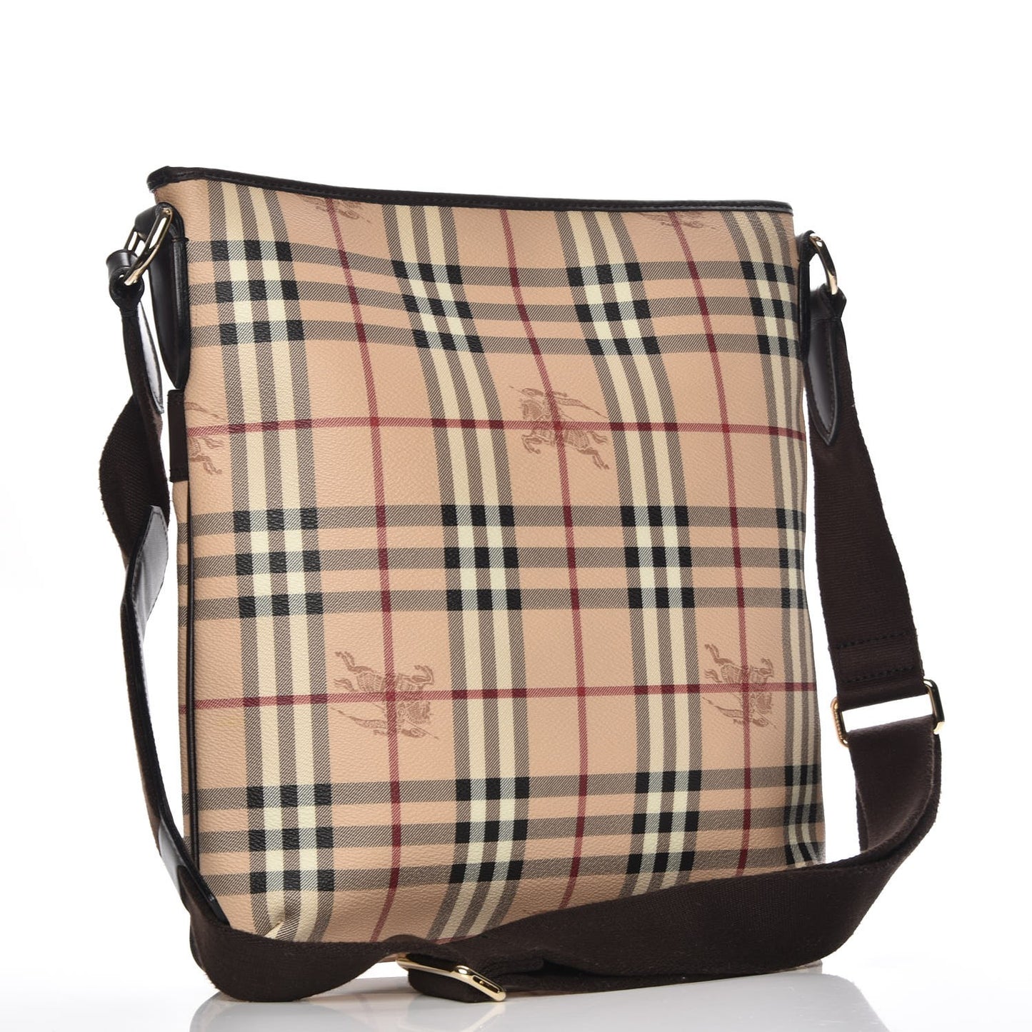 Haymarket Check Crossbody Messenger Bag Chocolate