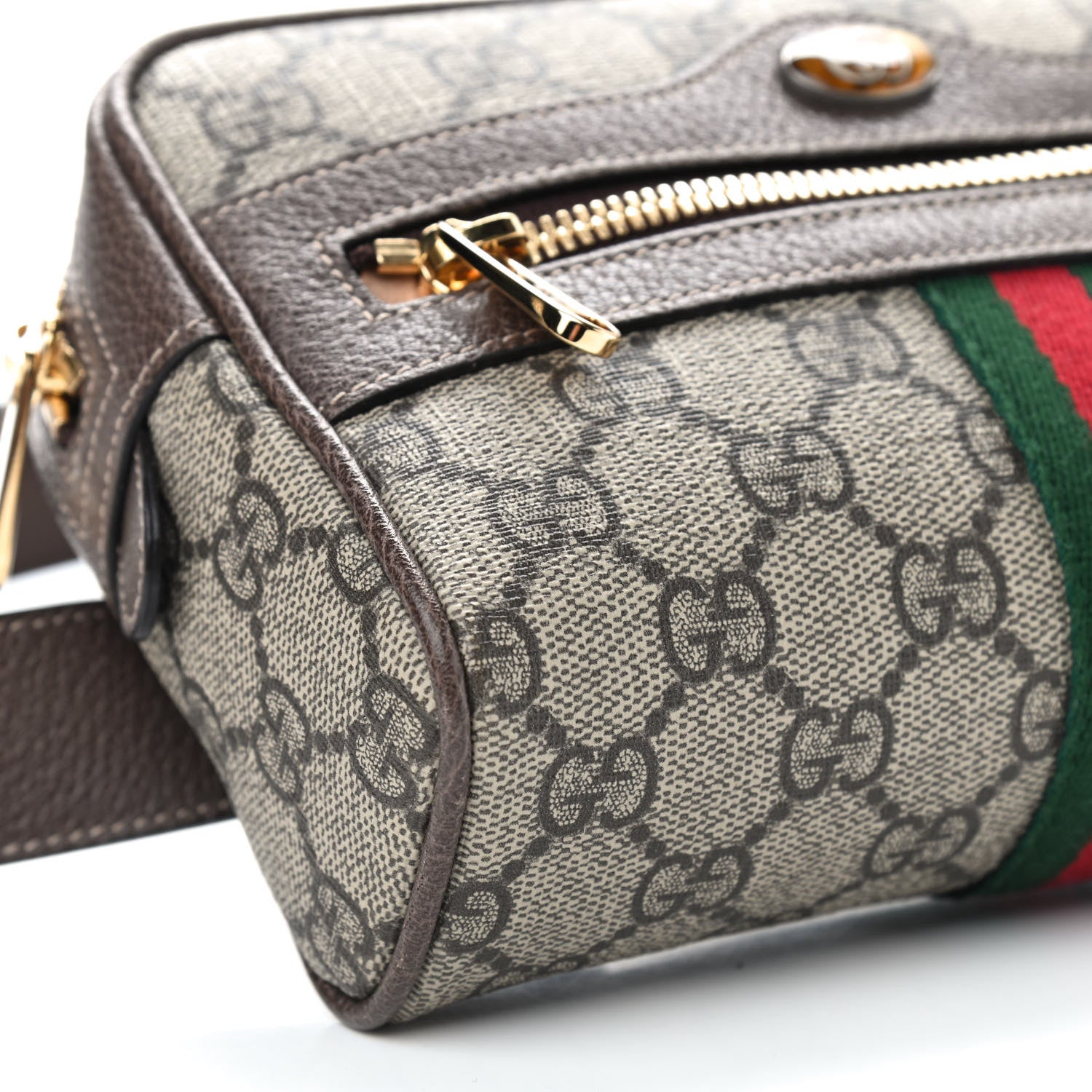 Gucci GG Supreme Monogram Web Small Ophidia Belt Bag 85 34 Dark Brown 9 of 10
