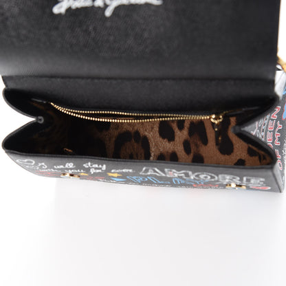 Dolce & Gabbana Dauphine Printed Medium Miss Sicily Satchel Black 5 of 8