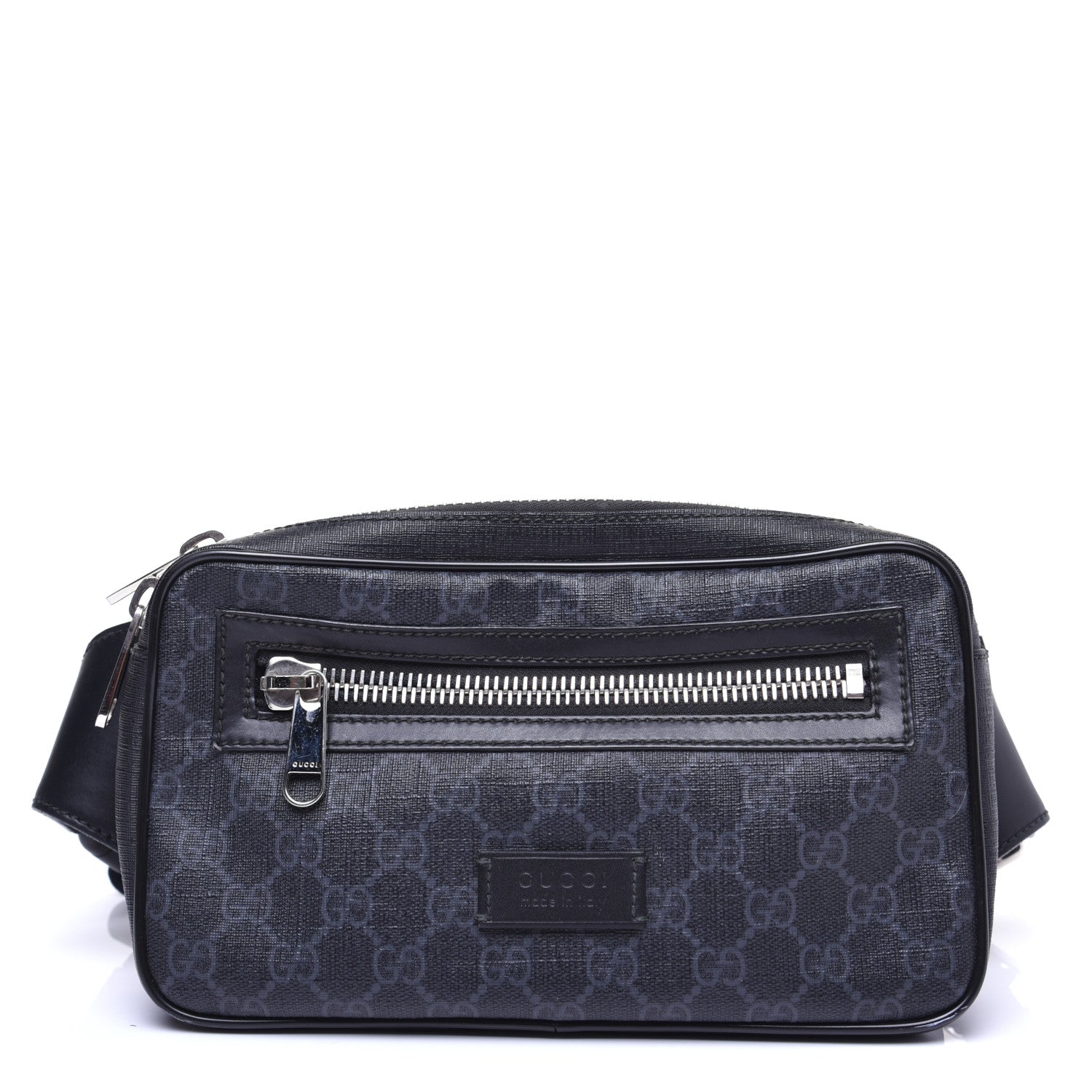Gucci Soft GG Supreme Monogram Web Belt Bag Black Grey 1 of 13