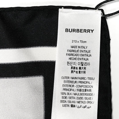 Burberry Silk Vintage Check Icon Stripe TB Monogram Print Scarf Archive Black White 4 of 4