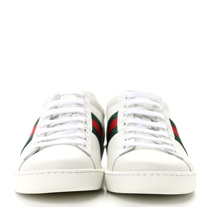 Gucci Calfskin Crocodile Web Womens Ace Sneakers 37 White Green 2 of 10