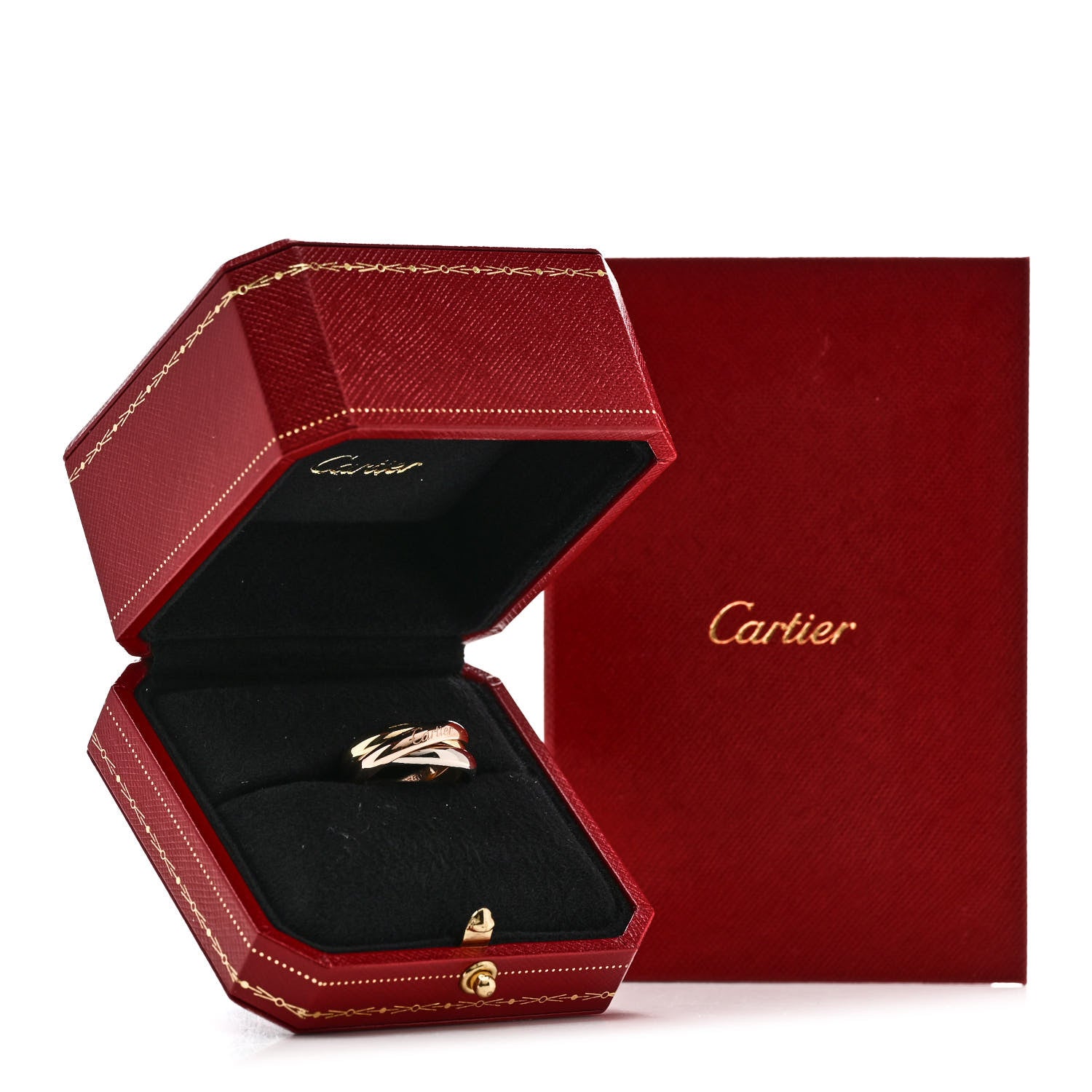 Cartier 18K Pink Yellow White Gold Classic Trinity Ring 55 7.25 5 of 5