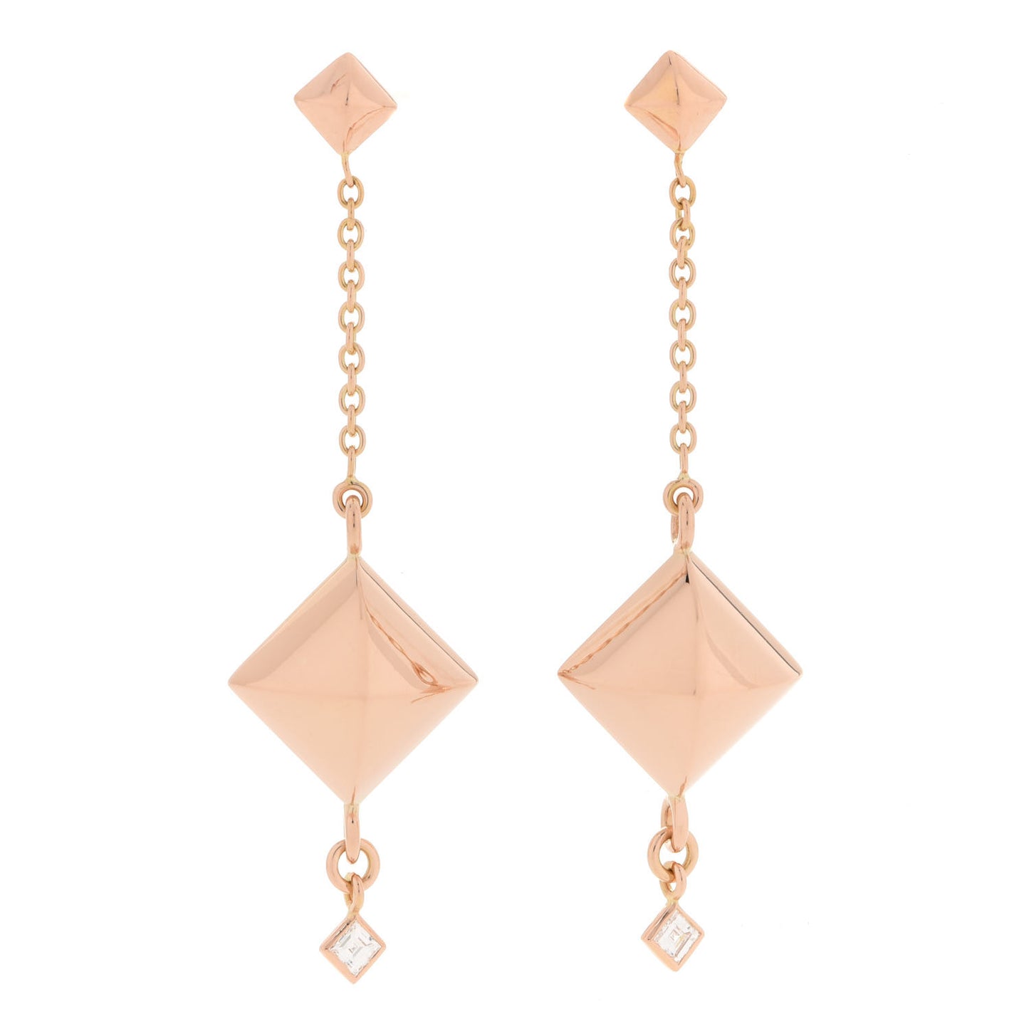 18K Rose Gold Diamond PM Collier de Chien Rock Earrings