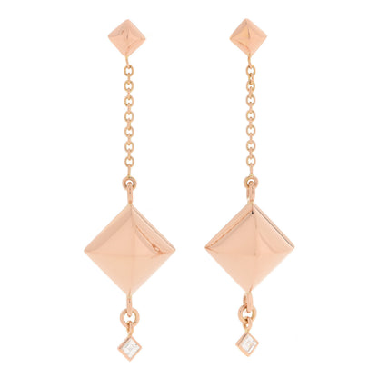 Hermes 18K Rose Gold Diamond PM Collier de Chien Rock Earrings 1 of 6