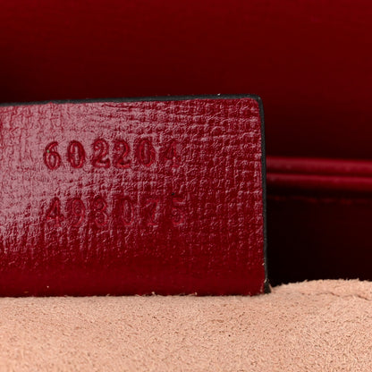 Gucci GG Supreme Monogram Azalea Calfskin Horsebit 1955 Shoulder Bag Beige Ebony New Cherry Red 7 of 11