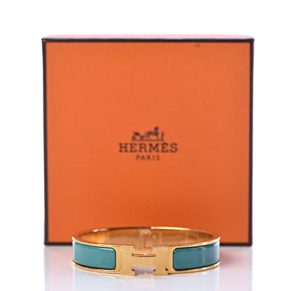 Hermes Enamel Narrow Clic Clac H Bracelet PM Vert Bleuete 5 of 5