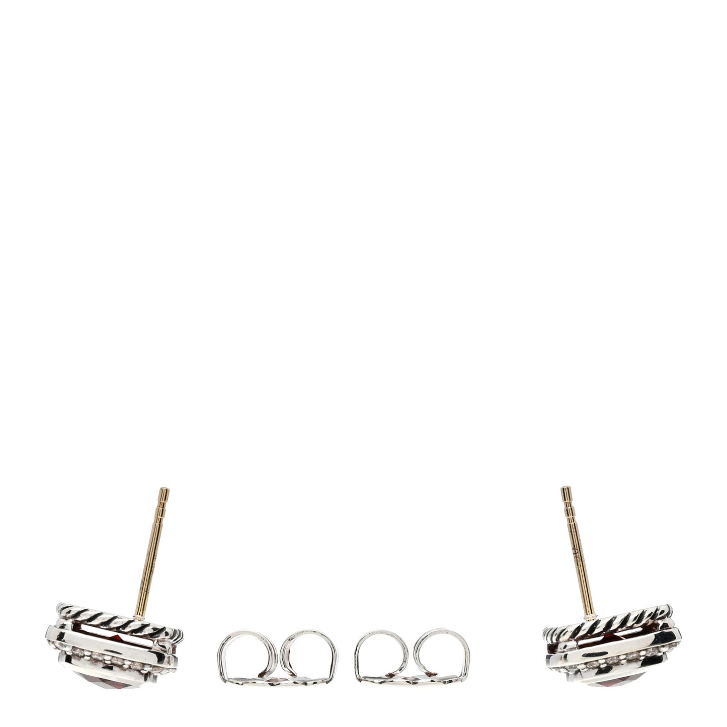 Sterling Silver Diamond Garnet 7mm Petite Albion Earrings