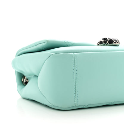 Bulgari Calfskin Matelasse Small Serpenti Cabochon Shoulder Bag Turquoise 8 of 9