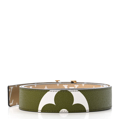 Louis Vuitton Monogram Giant 30mm LV Initiales Reversible Belt 90 36 Kaki Beige 2 of 4