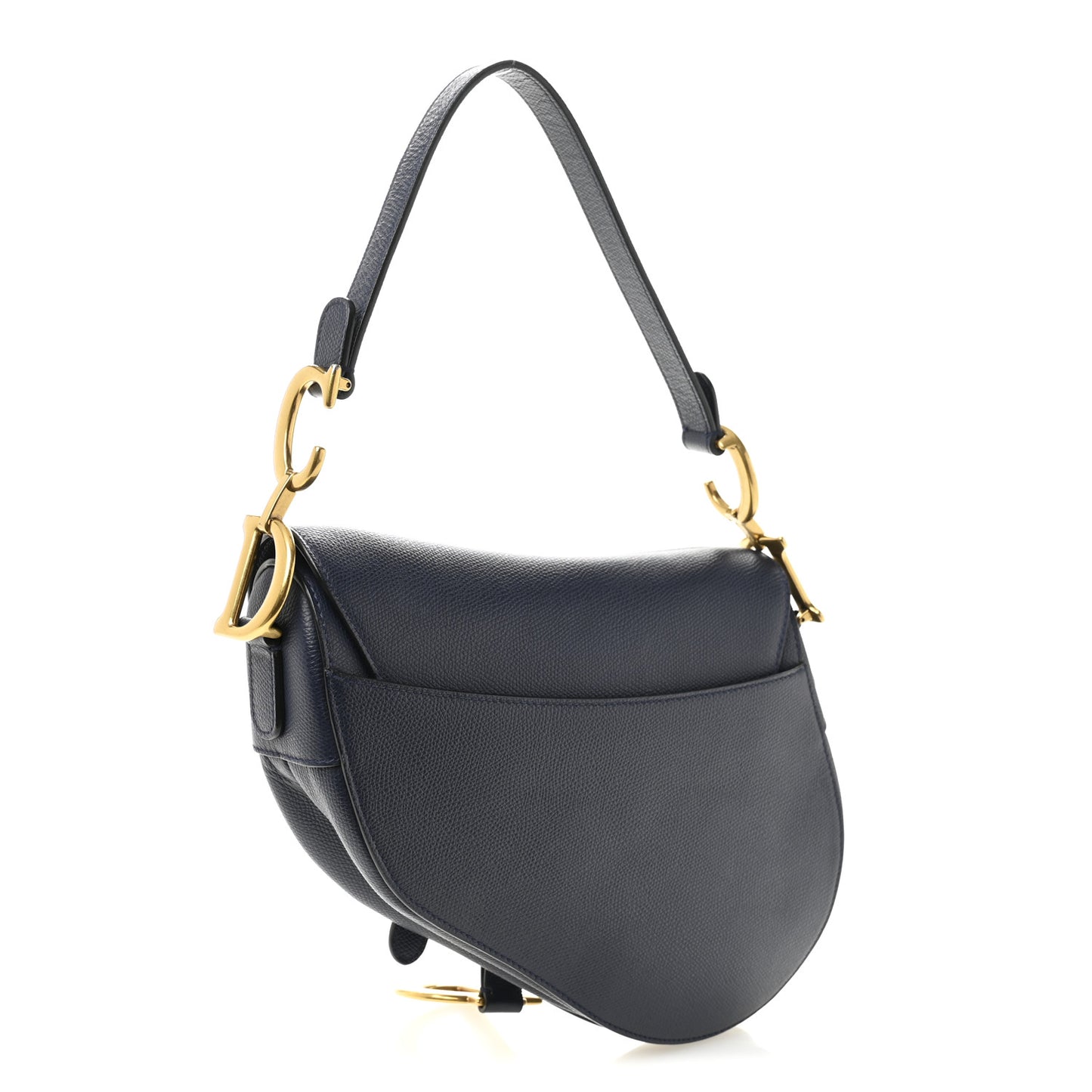 Grained Calfskin Saddle Bag Navy