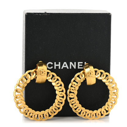 Chanel Metal CC Hoop Clip On Earrings Gold 5 of 5
