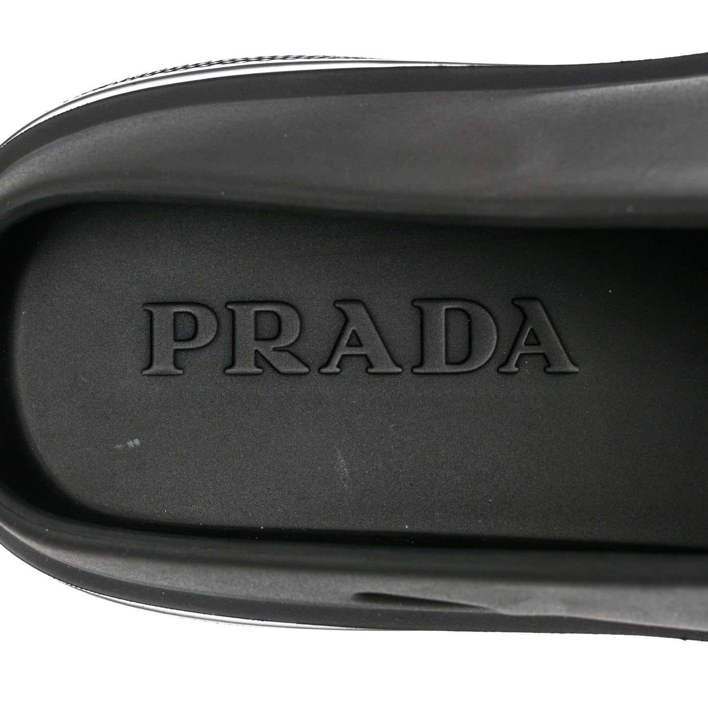 Soft Mellow Rubber Triangle Logo Embossed Mens Mules 42 Black