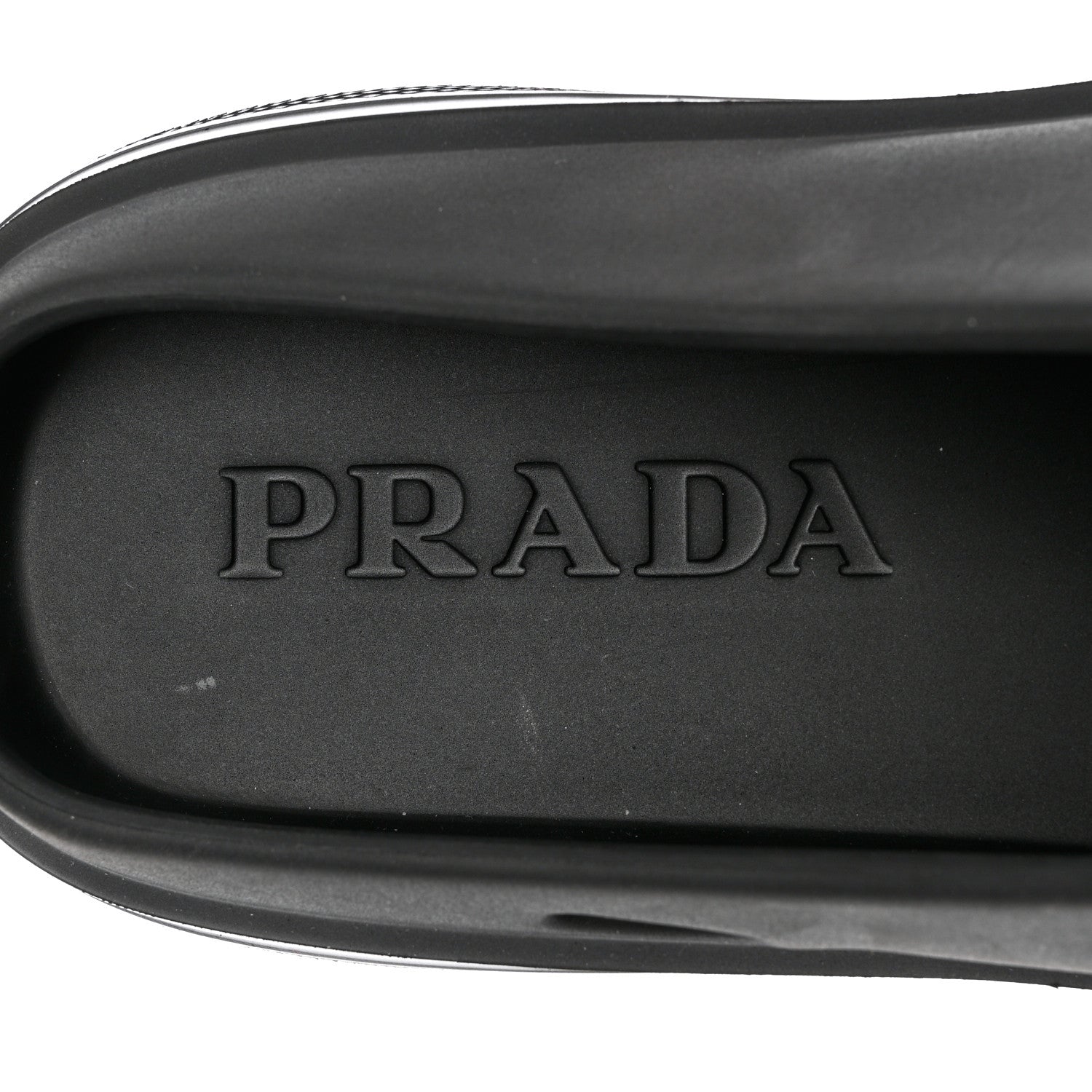 Prada Soft Mellow Rubber Triangle Logo Embossed Mens Mules 42 Black 6 of 10