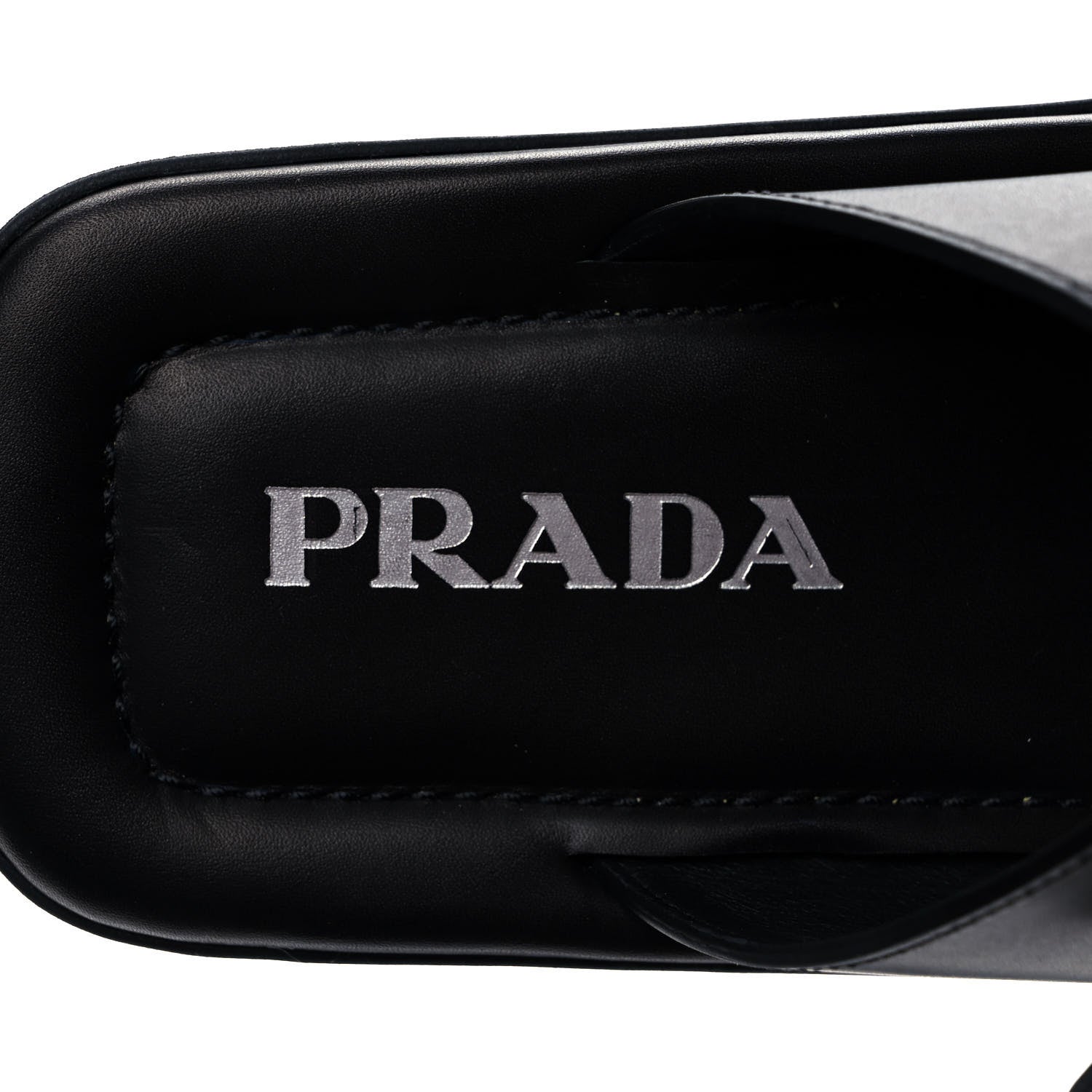 Prada Natural Calfskin Double Buckle 20mm Sandals 39 Black 7 of 9