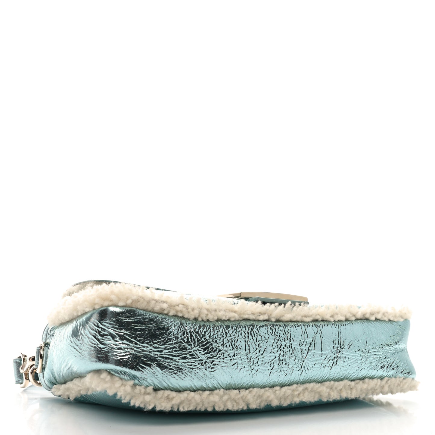 Metallic Lambskin Sheepskin Fur Re-Edition 2005-2006 Baguette Light Blue