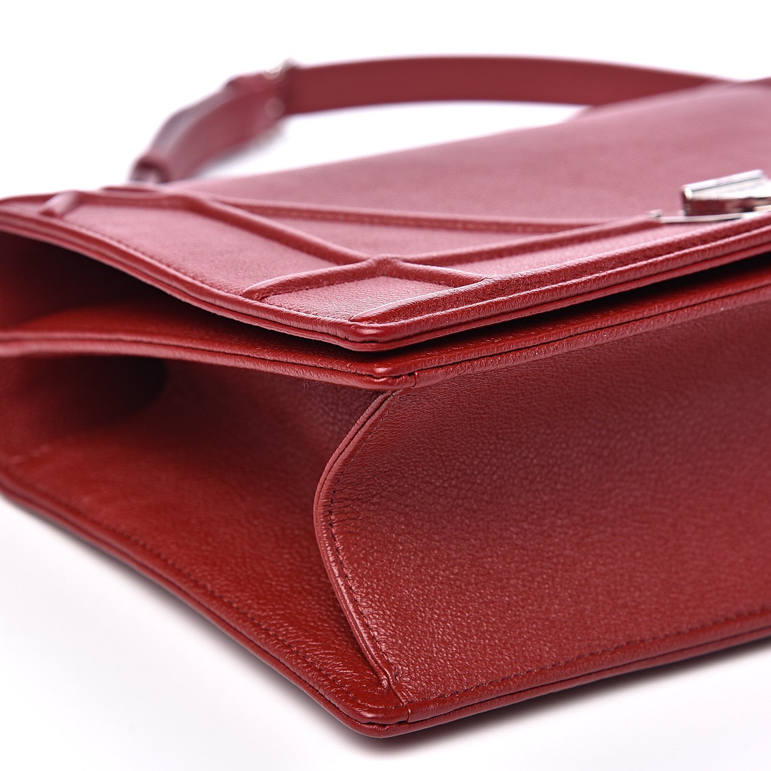 Christian Dior Grained Calfskin Medium Diorama Flap Bag Red 9 of 12