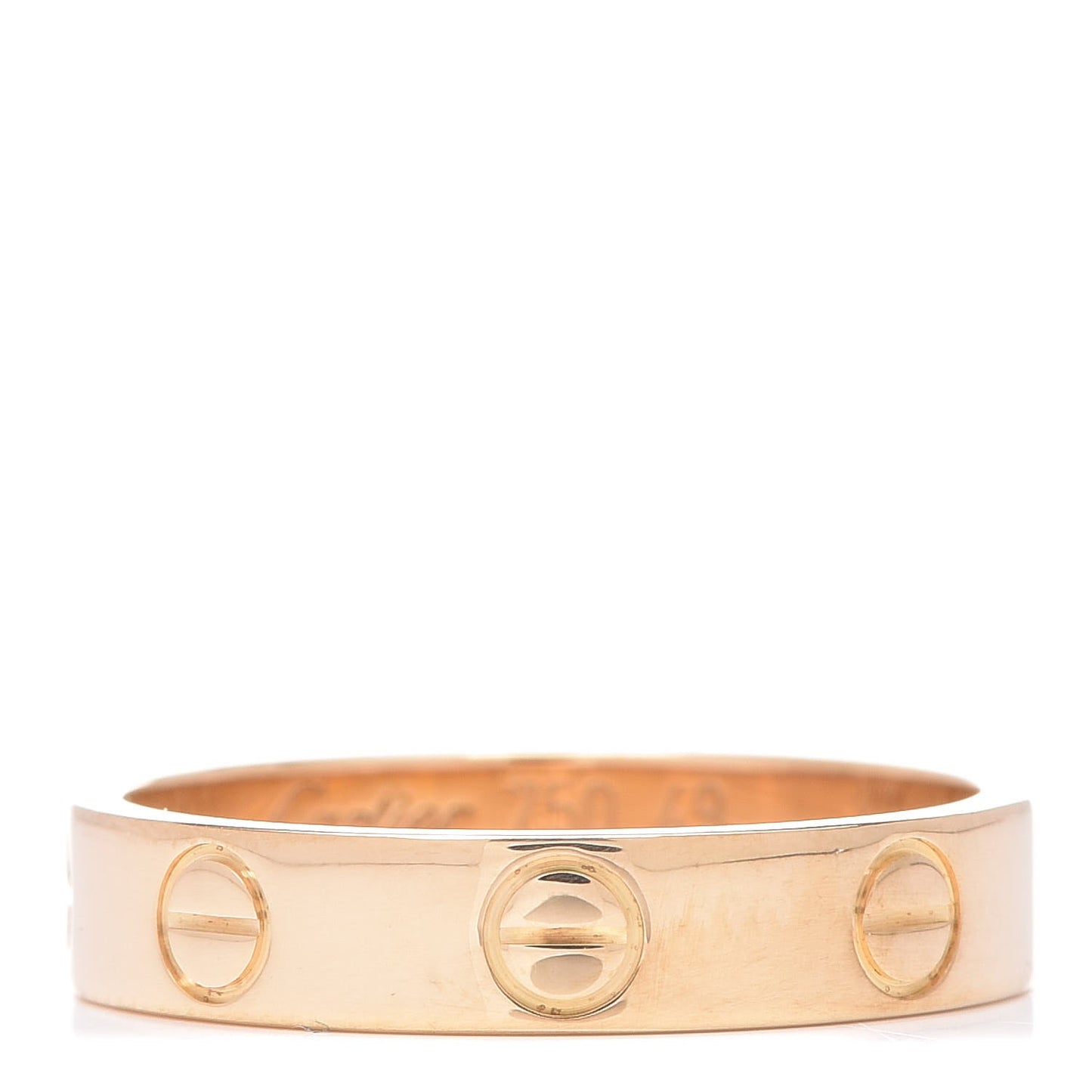 18K Yellow Gold 3.5mm LOVE Wedding Band Ring 49 4.75